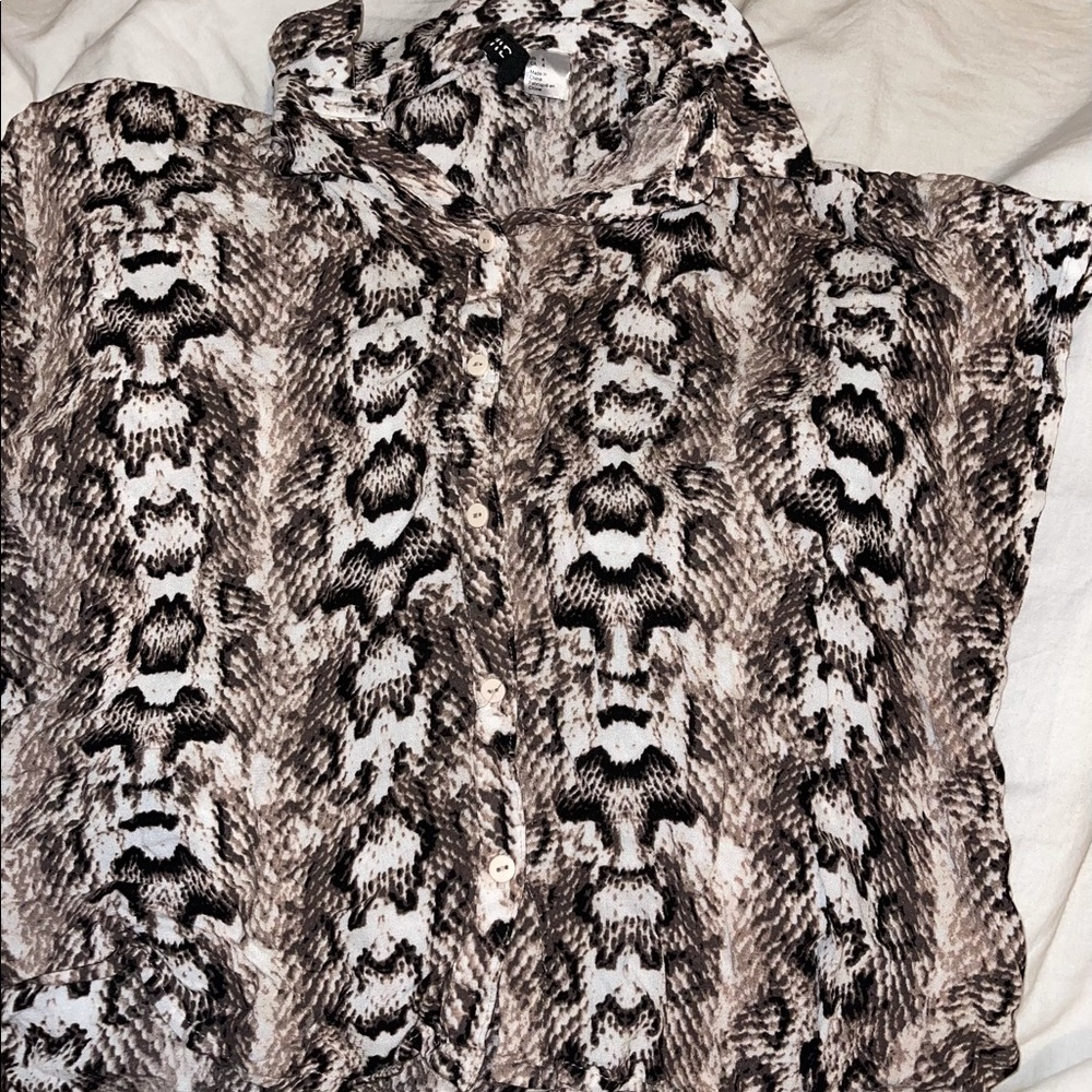 cheetah print button up